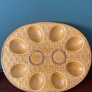 Vintage Ceramic Deviled Egg Plate